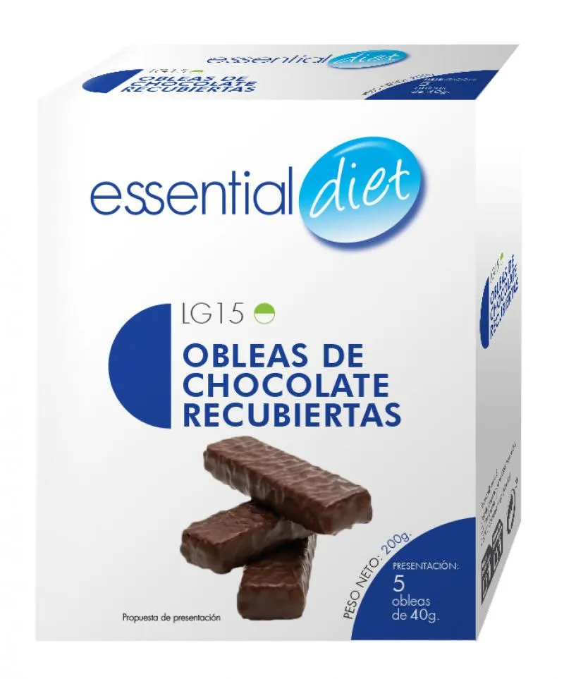 Obleas de chocolate recubiertas gama verde (5 raciones).-LG15